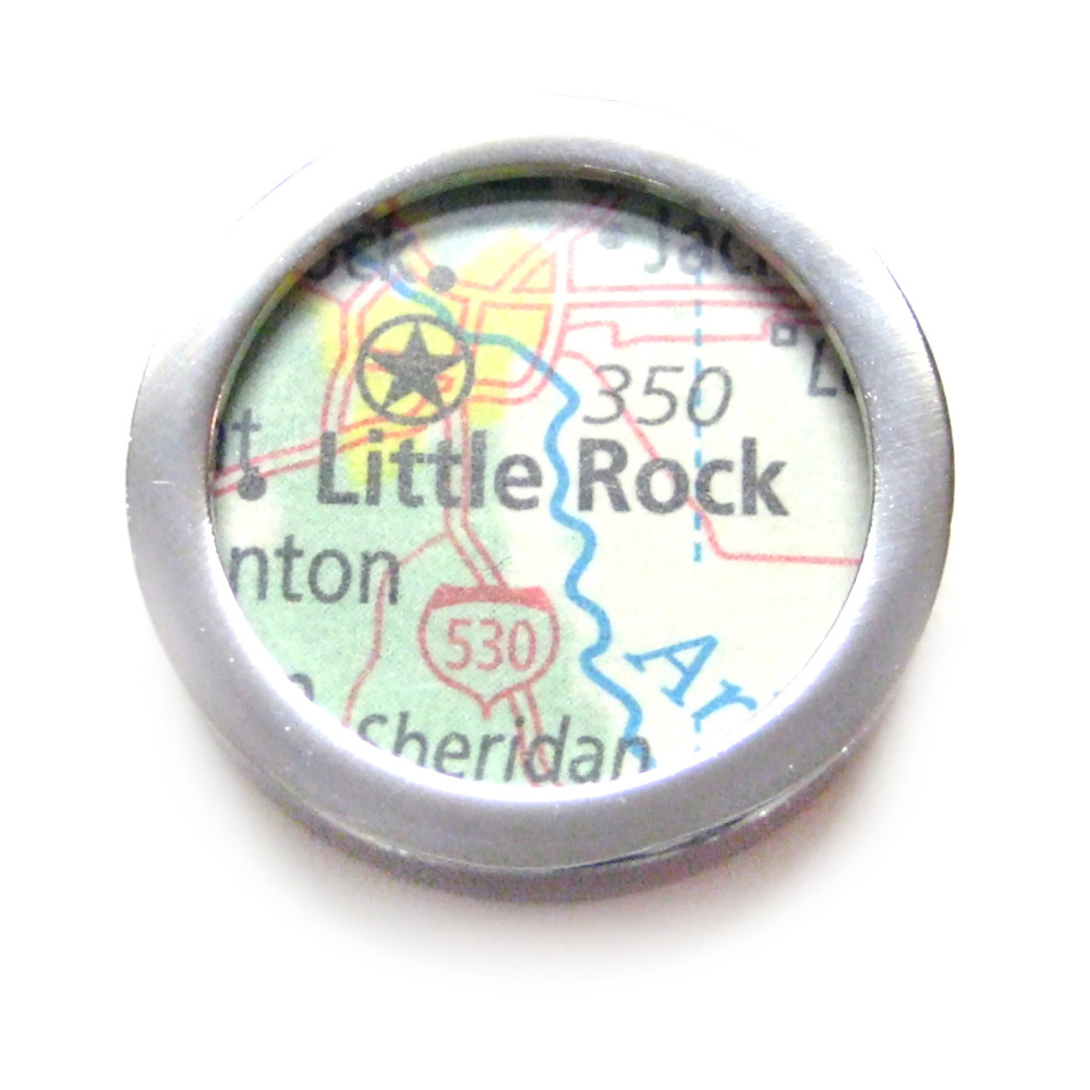 Little Rock Arkansas Map Pendant Magnet